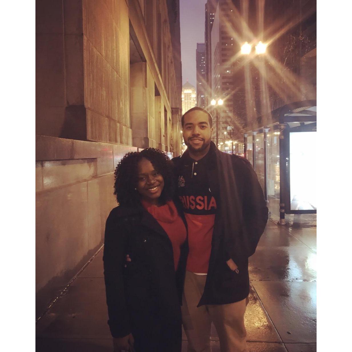 2/17/2018: Joshua surprised Marleca for Valentine's day with a trip to Chicago.