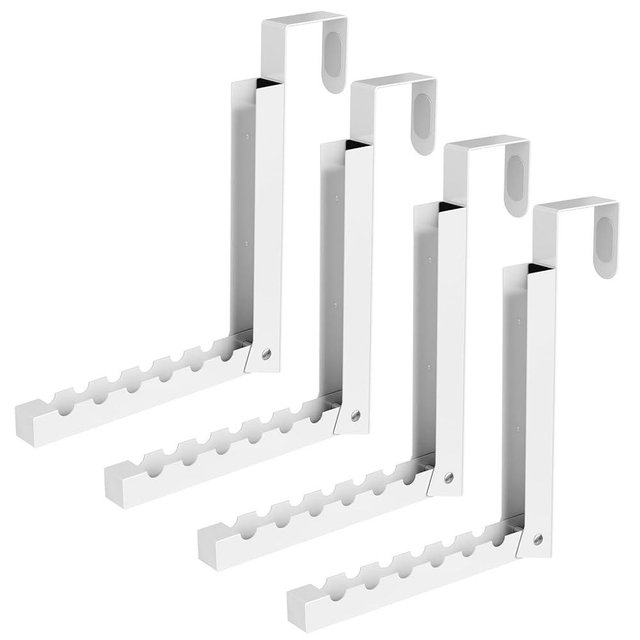 BAKON Over The Door Hanger Folding Clothes Drying Rack, Folding Hanging Coat Rack for Indoor Laundry Room Compact Small Space Foldable Portable Clothing Hanger Hook Collapsible- 4 Pack(White)