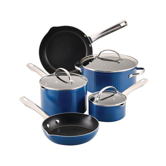 Farberware Style Aluminum Nonstick 10 Piece Cookware Pots and Pans Set