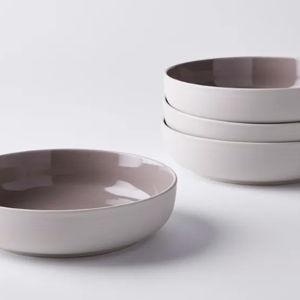 4Pc Pasta Bowl in Light Grey