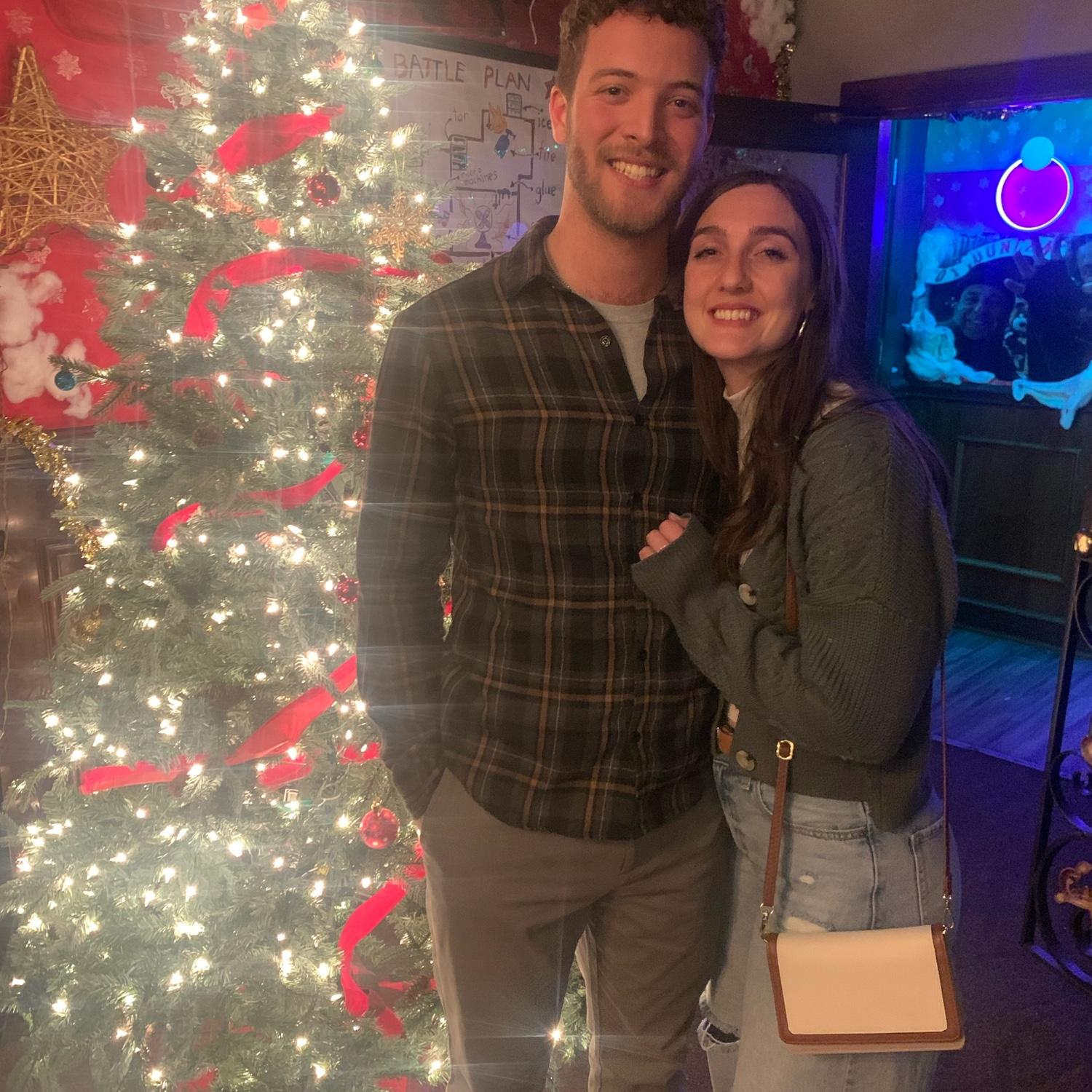 at a Christmas themed bar with a friend :)