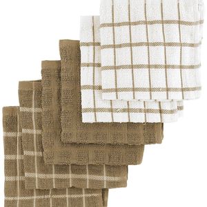 John Ritzenthaler Co - Ritz 100% Terry Cotton, Highly Absorbent Dish Cloth Set, 12” x 12”, 6-Pack, Mocha Brown