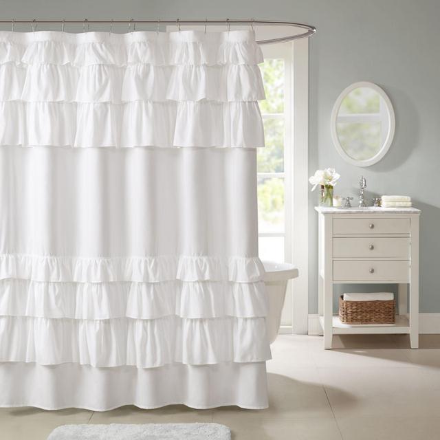 Madison Park Grace 72-Inch Shower Curtain in White