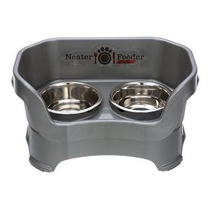 NEATER PET BRANDS Neater Feeder Deluxe Dog (All Sizes) - The Mess Proof Elevated Bowls No Slip Non Tip Double Diner Stainless Steel Food Dish with Stand