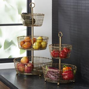 Bendt Gold 2-Tier Wire Fruit Basket