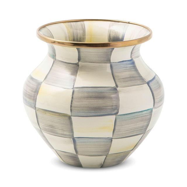 Mackenzie-Childs Sterling Check® Enamel Vase
