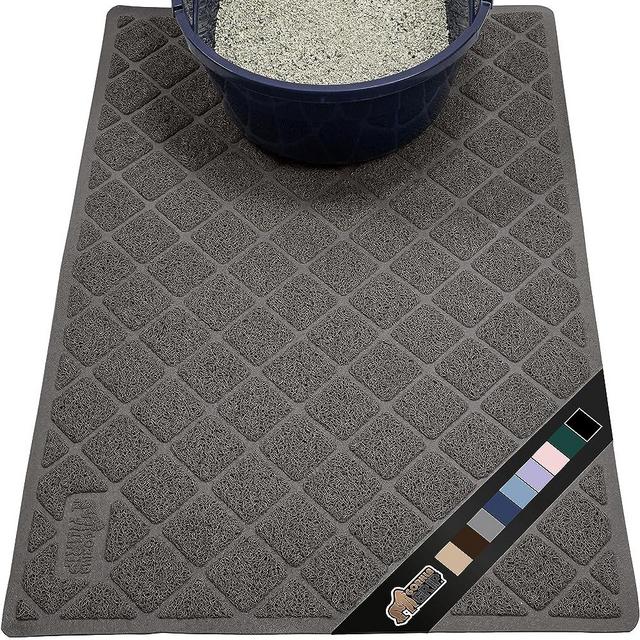 Gorilla Grip The Original 100% Waterproof Cat Litter Box Trapping Mat, Easy Clean, Textured Backing, Traps Mess for Cleaner Floors, Less Waste, Stays in Place for Cats, Soft on Paws, 30x20 Charcoal