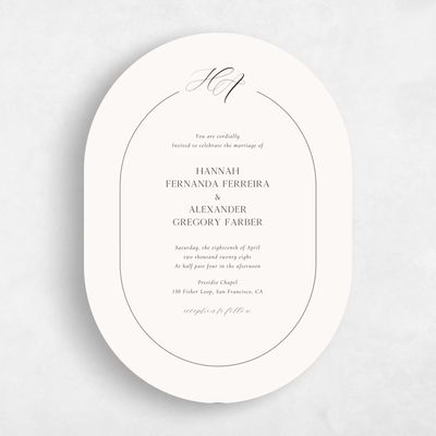 Beige Wedding Invitation - Brixen Portrait
