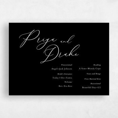 Black Wedding Program - Merlo
