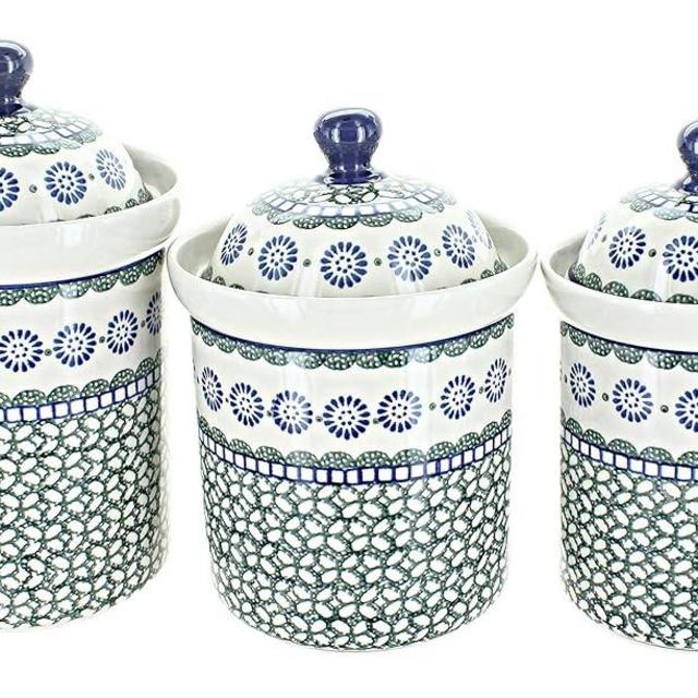 Blue Rose Polish Pottery Maia Canister Set