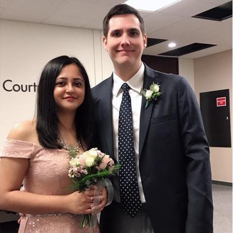 Kirtee and Jon - At the courthouse for their legal ceremony.