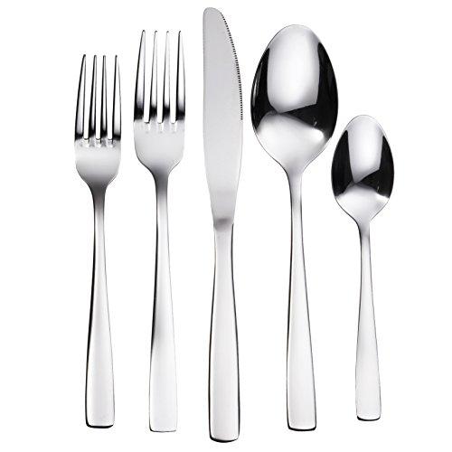 Bruntmor, Silverware 20 Piece Flatware Cutlery Set, Durable Stainless Steel, Service for 4