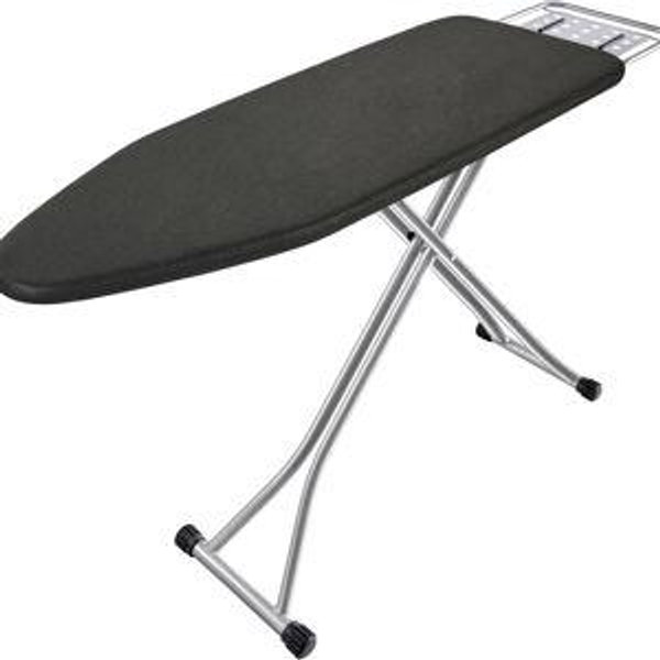 Ironing Board, Heat Resistant Cover Iron Board with Steam Rest, Non-Slip Foldable Ironing Stand. Heavy Sturdy Metal Frame Legs Iron Stand(13 * 34 * 53 Inches) (Silver Black)