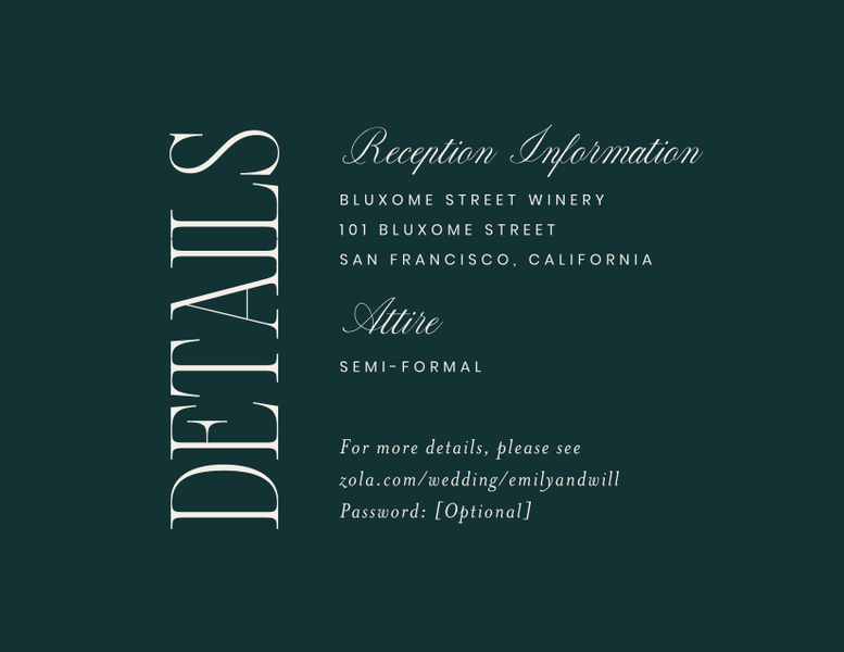 Thisbe | Dark Emerald | Zola Wedding Enclosure Cards