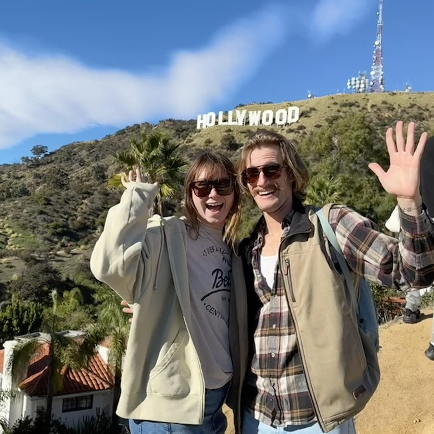 Hollywood sign with bridesmaid, Eloise + her sister, Sophie - 01.04.24