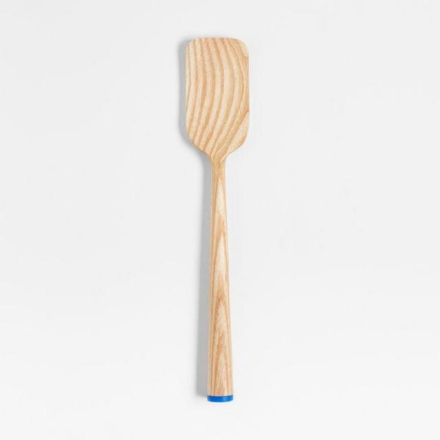 Wood and Blue Silicone Mini Spatula by Molly Baz | Crate & Barrel