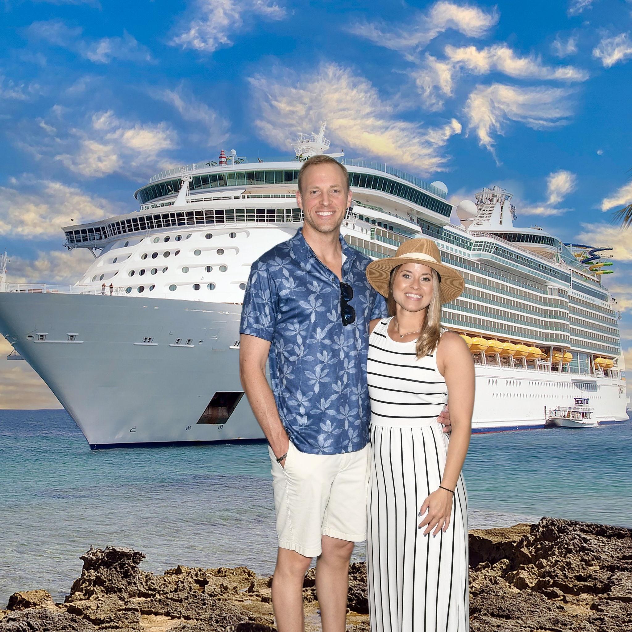 Boarding the cruise ship for Casey's  birthday