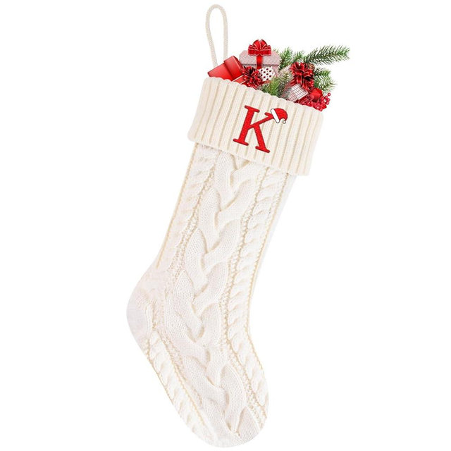 Doitory Christmas Stockings,Christmas Decoration Knitted Soft & Comfortable Stockings,Hanging Long Tube Letter Xmas Stocking for Fireplace