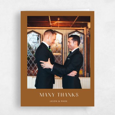Dark Ochre, Orange Wedding Thank You - Corinth Photo