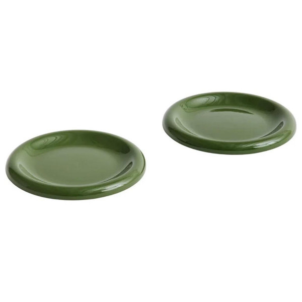 Barro plate, set of 2, 18 cm, green
