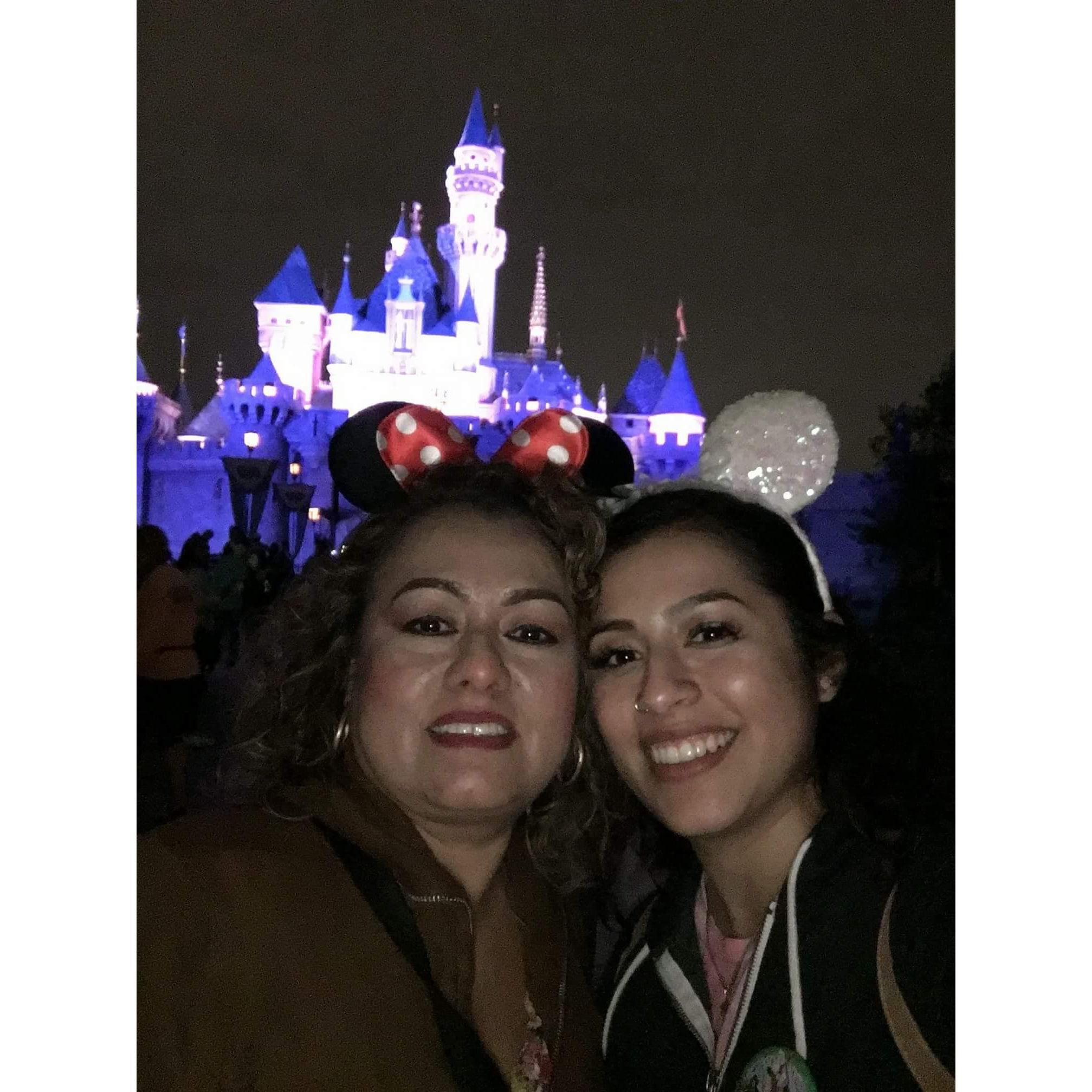 With mom at Disneyland for Bachelorette Party. May 2018