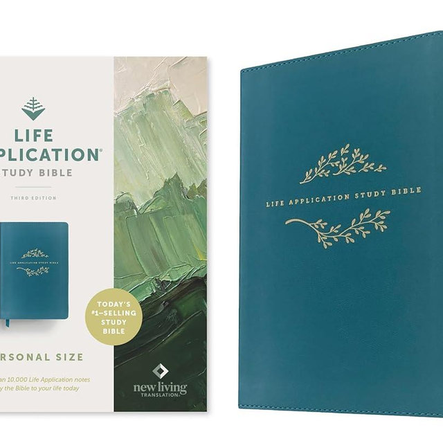 NLT Life Application Study Bible, Third Edition, Personal Size (LeatherLike, Teal Blue, Red Letter)