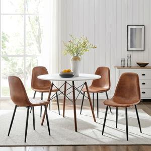 Mainstays PU Dining Chairs, Set of 4, Dark Brown Color for Indoor