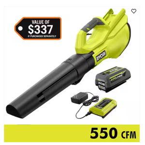 40V 120 MPH 550 CFM Cordless Battery Leaf Blower with 4.0Ah Battery and Charger