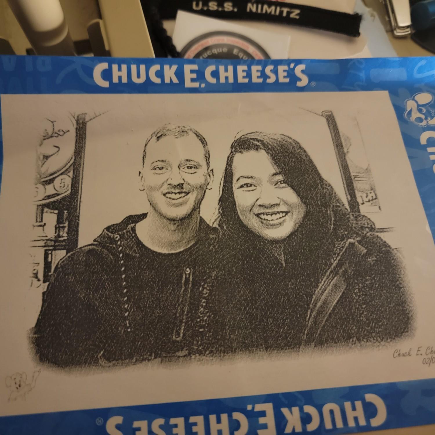 Taken at the Chuck E. Cheese photobooth. So much fun. Highly recommend!