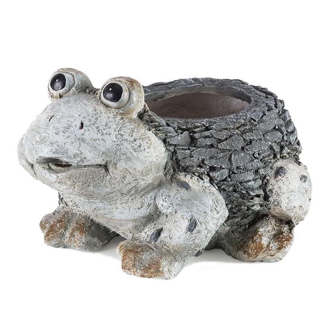 Alpine Corporation 11" Tall Indoor/Outdoor Frog Garden Planter and Yard Decoration