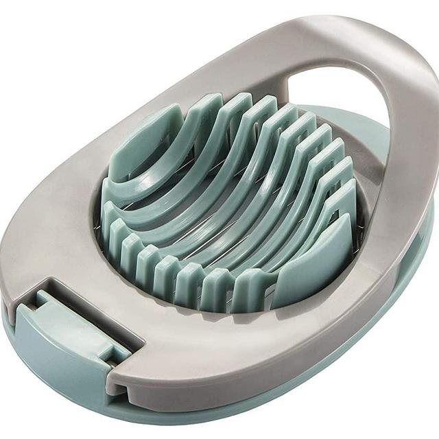 Egg Slicer for Boiled Eggs Strawberry Cutter with Stainless Steel Wire （Green）