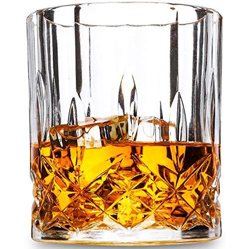 Old Fashioned Whiskey Glasses - 10 Oz - Set of 4 - LANFULA Premium Lead Free Crystal Cocktail Glass Tumbler for Scotch, Bourbon or Whisky