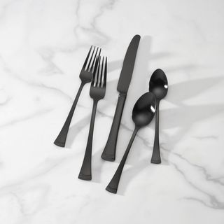 Portola Black Satin 20-Piece Flatware Set, Service for 4