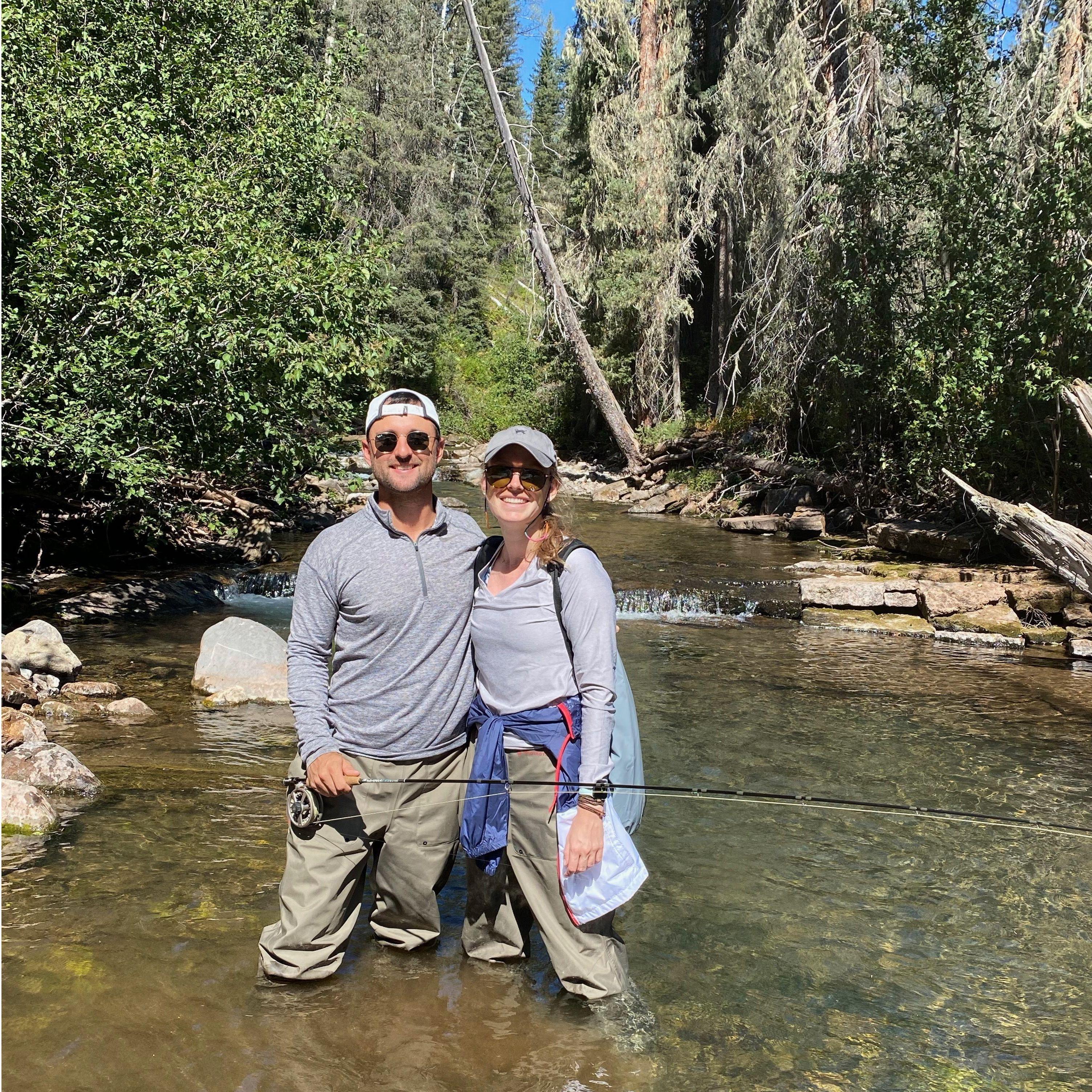 Mario's first fly fishing trip in Durango, CO in June 2020.
