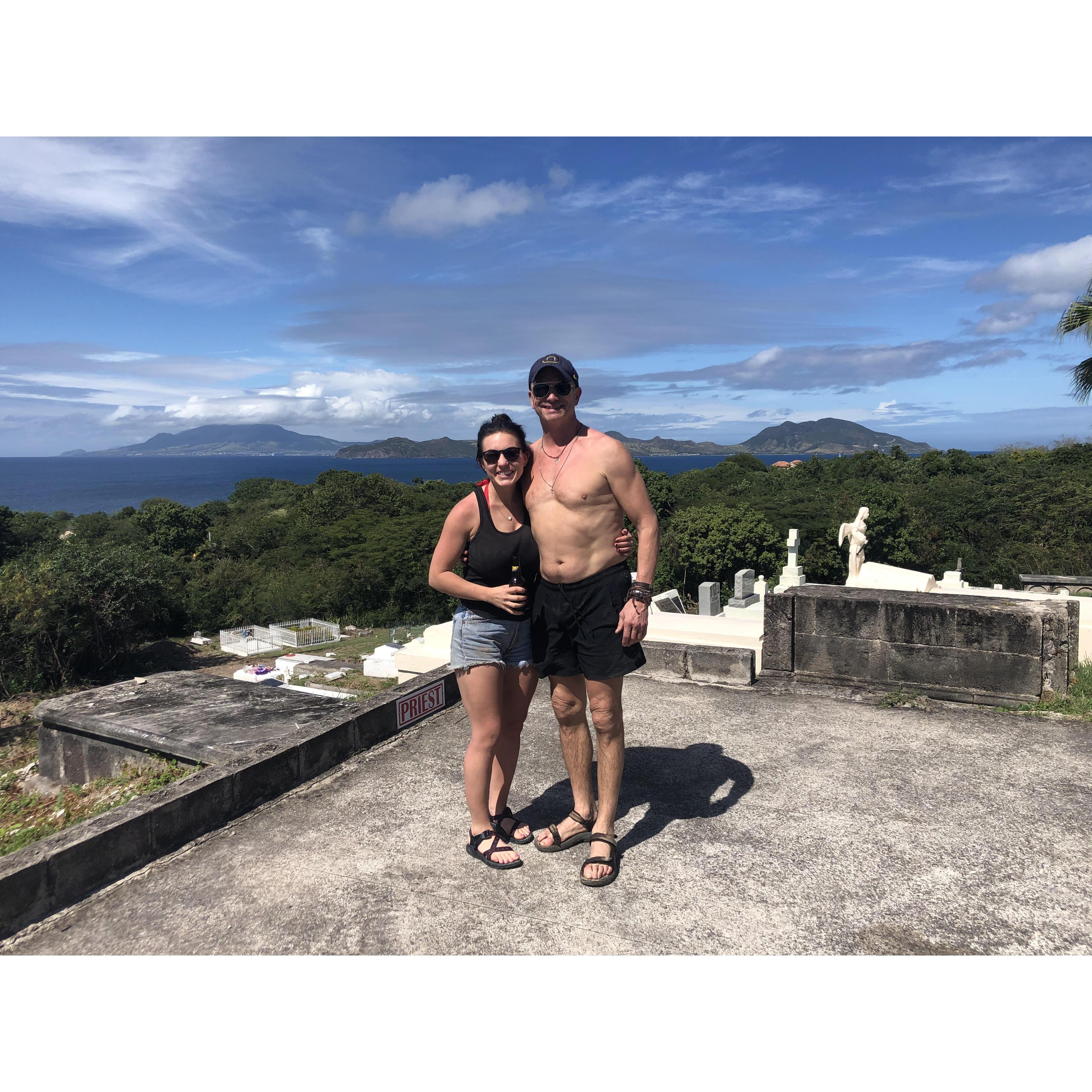 Pit stop during our tour of Nevis island