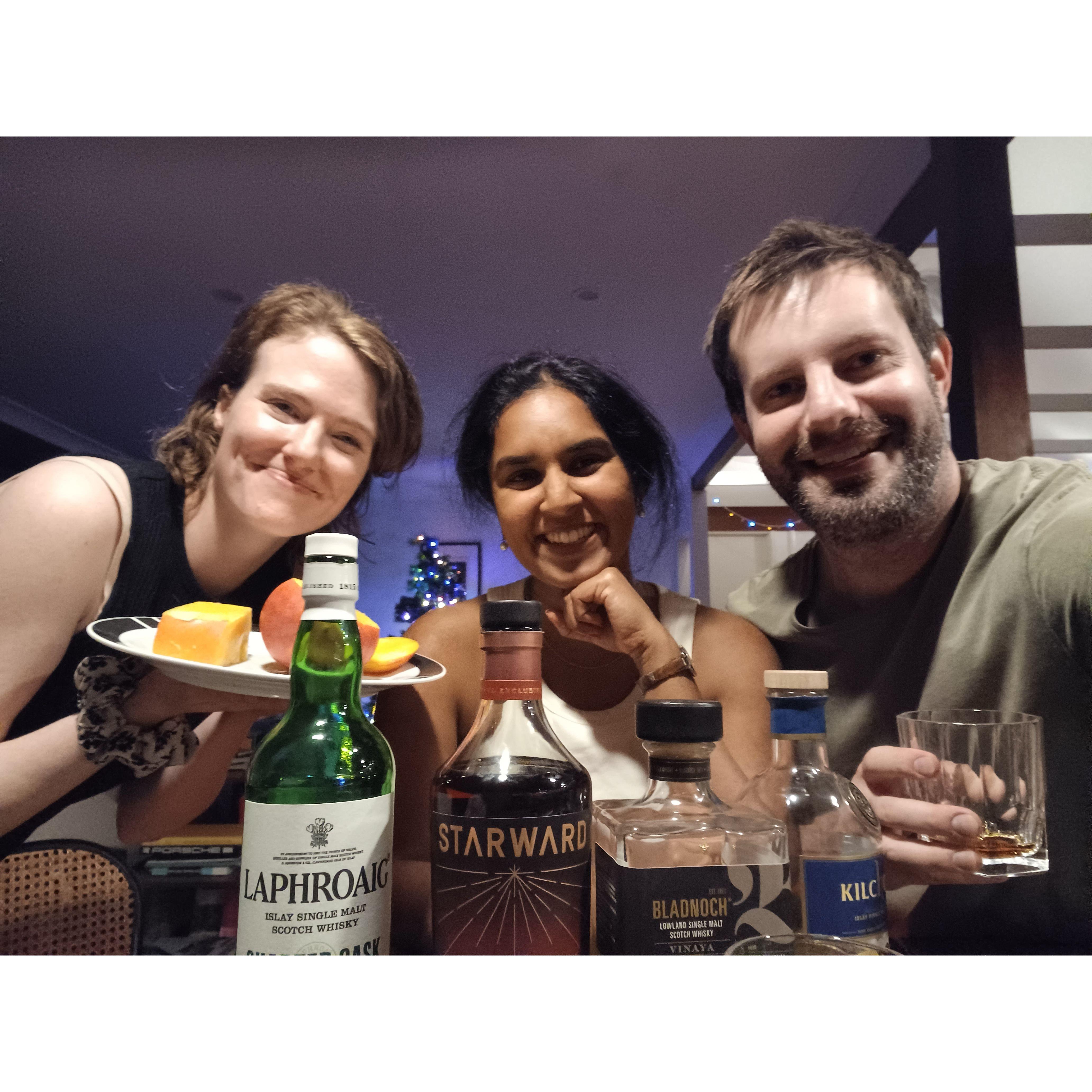 Scotch and cheeses with Mil