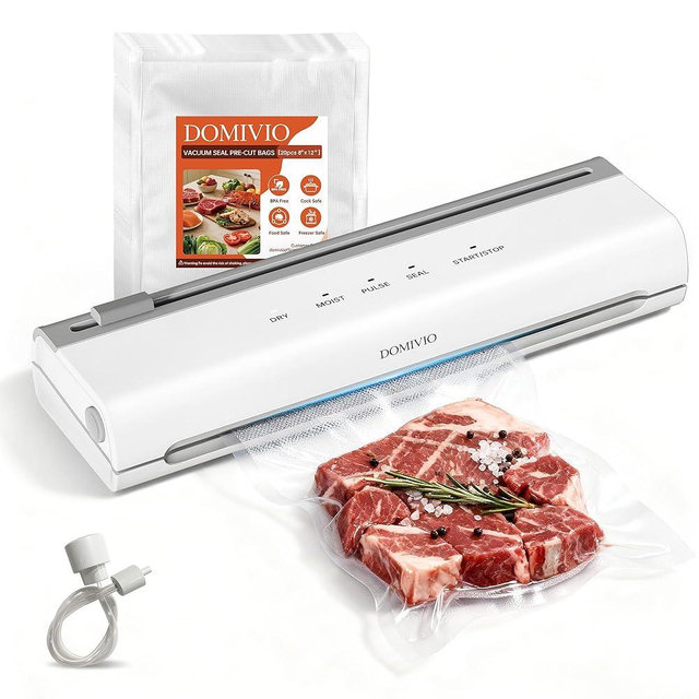 Vacuum Sealer Machine for Food, 5-in-1 Food Saver with Built-In Cutter & 20 BPA-Free Bags – Dry & Moist Modes, Compact Easy-to-Use Vacuum Sealer for Meal Prep, Freezer Storage & Long-Lasting Freshness