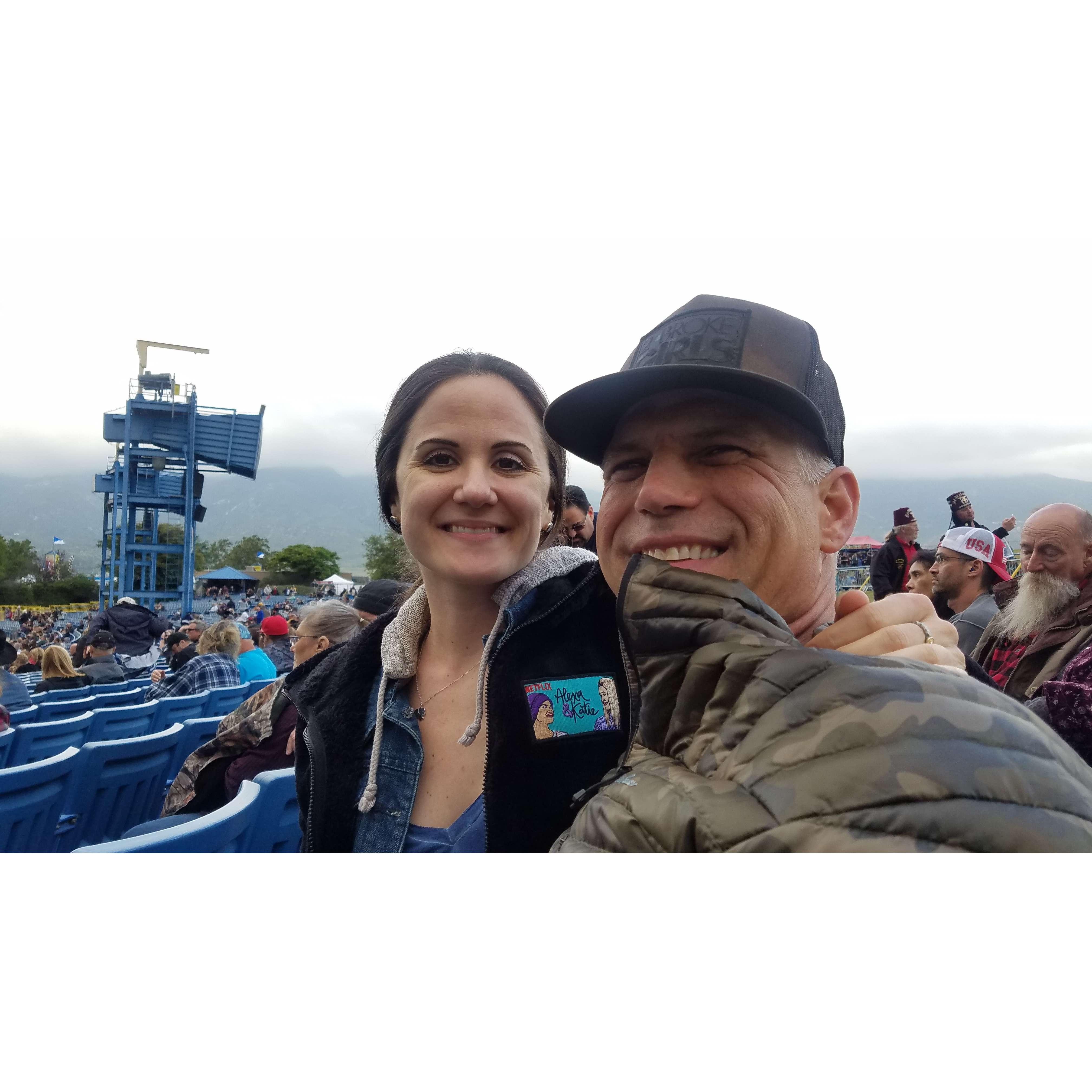 At a concert to see Alabama