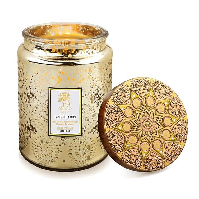 Scented Jar Candles for Home,Aromatherapy Candles Gifts for Women,18 oz 125 Hours Soy Wax Large Long Lasting Time Candle Home Fragrance Decor
