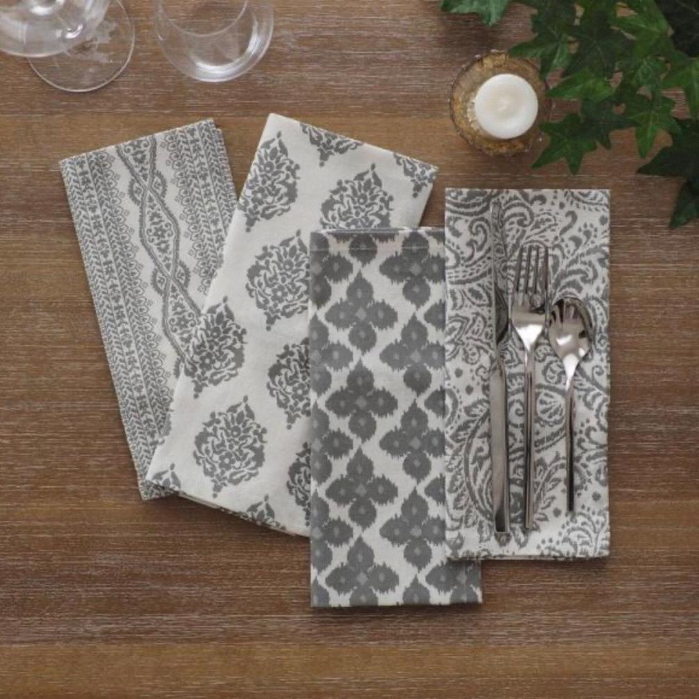 Everyday Casual Prints Assorted Cotton Fabric Napkins, Set of 24