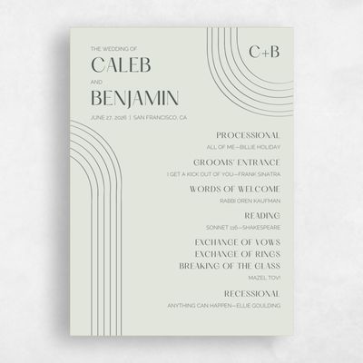 Sage, Green Wedding Program - Goodwin