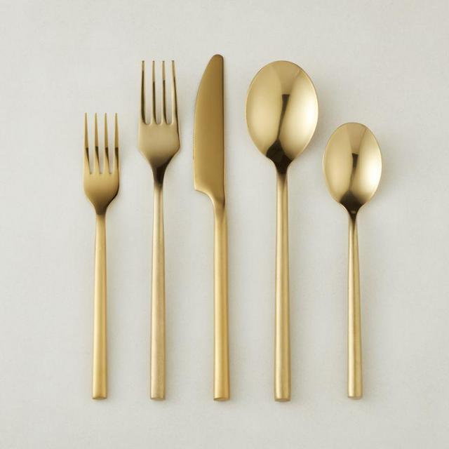 20-piece rush gold flatware set