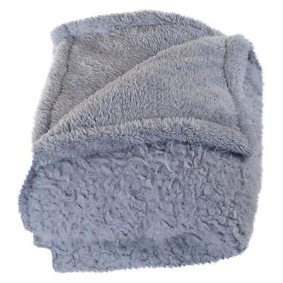 Gray Solid Fleece Sherpa Backed Throw (50"X60")- Yorkshire Home