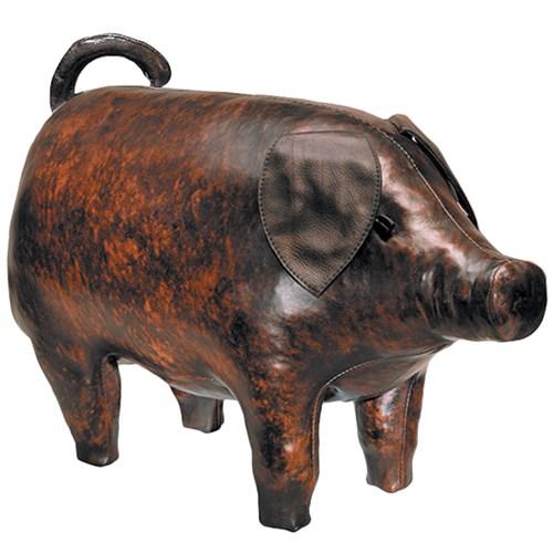 PIG LEATHER FOOTSTOOL, SMALL