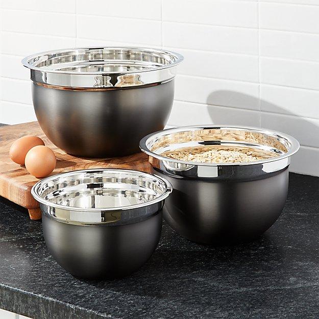 Graphite Mixing Bowls. Set of 3