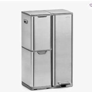 Wayfair | Triple Compartment Garbage Can (Stainless Steel)