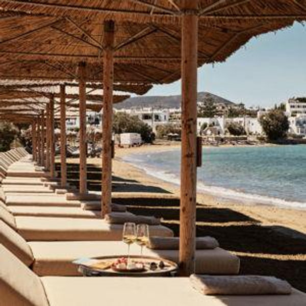 Beach club in Paros