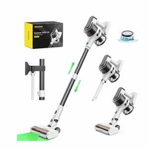 Fuerte Succión, Barra Inalámbrica Recargable, Tiempo de Ejecución Máximo de 55 Minutos, Faro LED Antienredos sin Escobillas, Ideal para Pisos de Madera y el Hogar