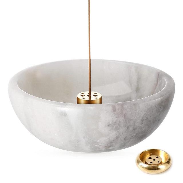 Koville Luxury African Marble Incense Holder, Incense Holders for Sticks, Sturdy Incense Burner Ideal for Meditation and Relaxing, Easy to Clean(Namib Fantasy)
