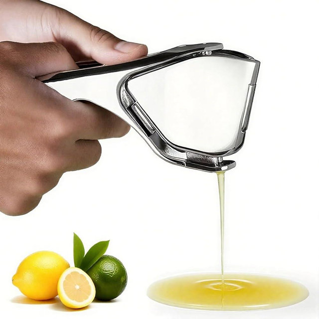 iStarcas Lemon Squeezer, Stainless Steel Lemon Juicer, Hand Juicer, Manual Citrus Squeezer, Handheld Squeeze Lemons Citrus Lime Orange (Silver)